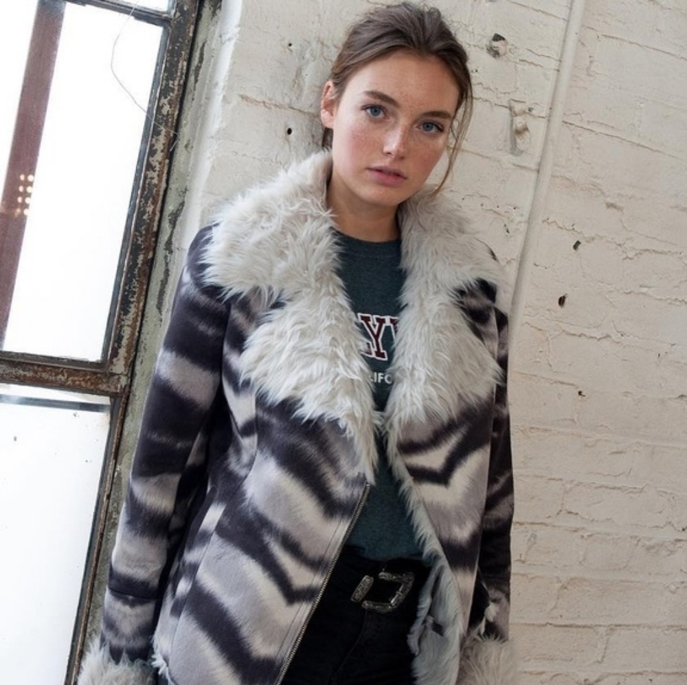 Guess Faux Fur Trim Jacket